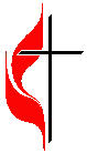 United Methodist cross and flame
